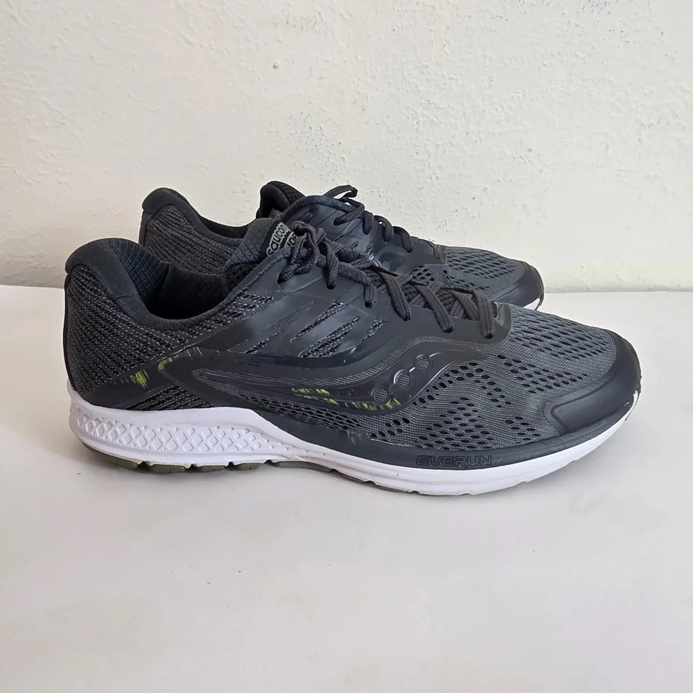 Saucony Ride 10 S20373-7 EVERUN Men's 9 Running Shoes Gunmetal Grey Trainer